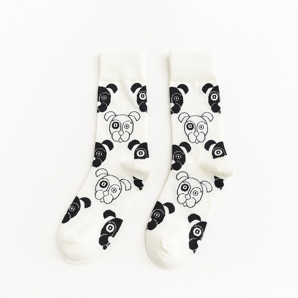 2020 Autumn And Winter Socks Fashion Personality Men And Women In Tube Socks Cartoon Cats And Dogs In Black And White Animal Series